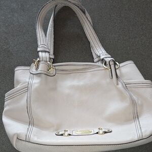 Etienne Aigner Elegant White Leather Handbag with‎ colorful interior lining